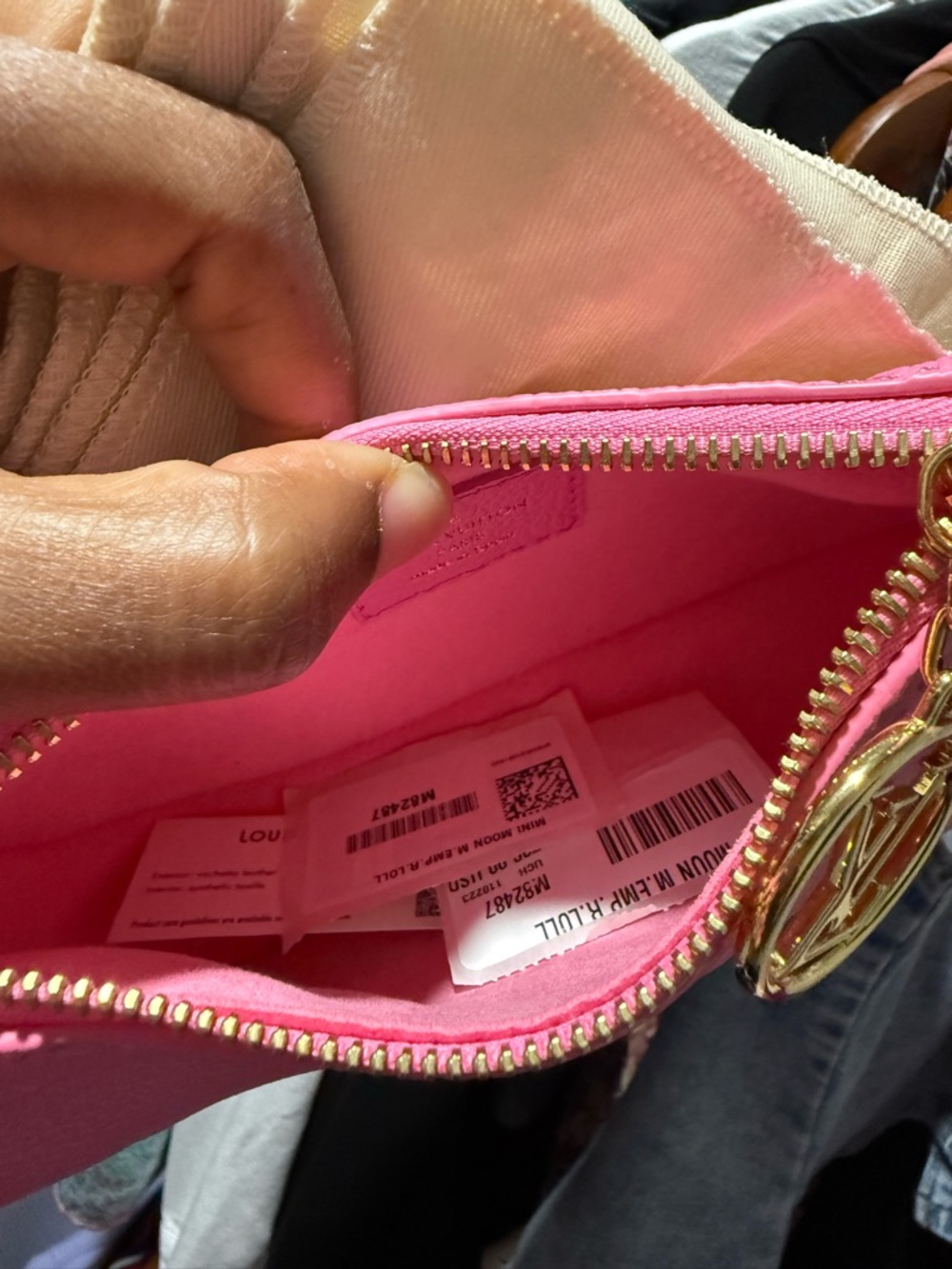 Louis Vuitton Pink Empreinte Leather Mini Moon Shoulder Bag - Picture 6 of 6